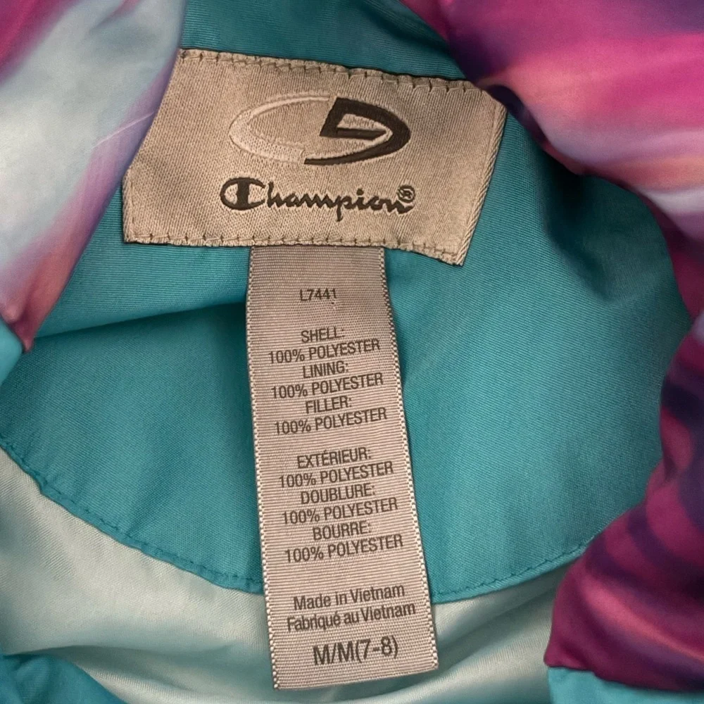 Champion Kids Teal and Light Blue Puffer Jacket